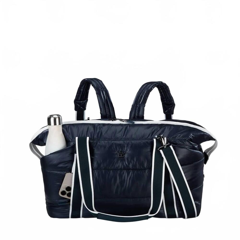 NEW OLIVER THOMAS women's mega fluff super traveler tote backpack bag in dark na